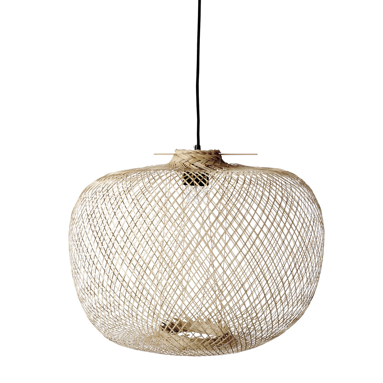 Lustra, Bloomingville, Rodi, 1 x E27, 42x30 cm, bambus, natural - imagine 4